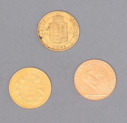 null Lot de pièces d'or composé de : 





1 pièce en or de 20 francs Louis Napoléon...