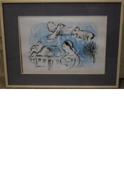 null CHAGALL Marc d'après 

Paysage onirique, 

Lithographie 

34x48 cm à vue. 