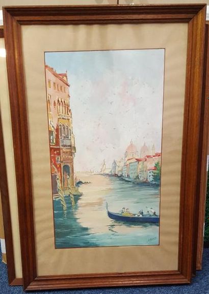 null MENARD Jo (XXème) 

Canal à Venise 

gouache sur papier signée en bas à droite...