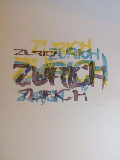 null BURY Pôl (1922-2005)
Zurich
Lithographie (rousseurs) signée en bas à droite,...