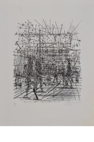null CARZOU Jean (1907-2000)

Les guerriers, 1972

Lithographie (salissures), signée...