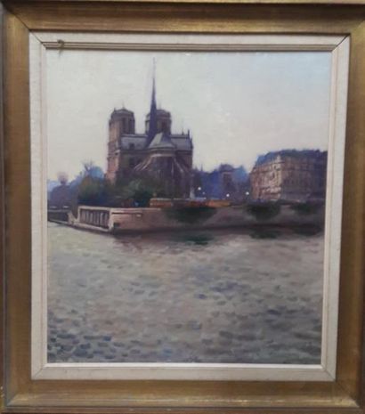 null PALMERO, XXe siècle, 

La Seine et Notre-Dame, Paris, 

huile sur isorel, signé...