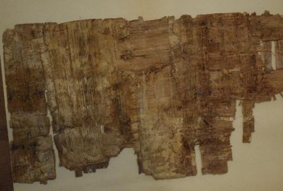 null Ensemble de fragments de papyrus avec des restes de polychromie et d'inscriptions.

Egypte,...