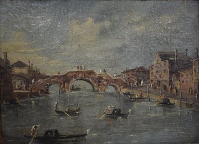 null ECOLE DE FRANSCECO GUARDI (1712-1793)
vue de Venise à Canareggio
Huile sur métal...