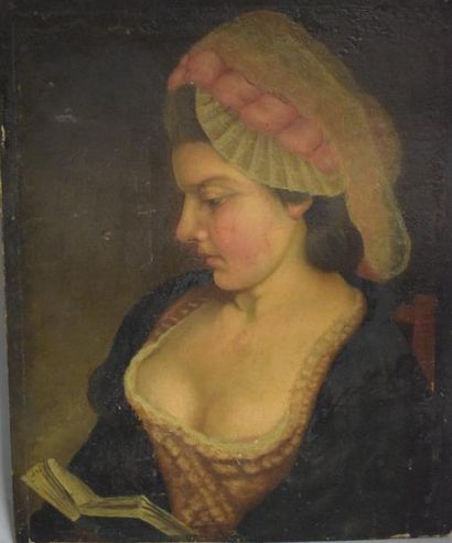 null ECOLE FRANCAISE 

Dans le Goût du XVIIIe siècle

Portrait de jeune femme lisant...