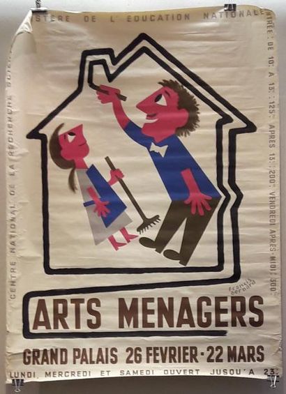 null ARTS MENAGERS, d'après Francis Bernard, affiche du vingt-deuxième salon des...