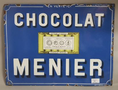 null MENIER plaque émaillée. En vente ici CHOCOLAT MENIER, une plaque de chocolat...