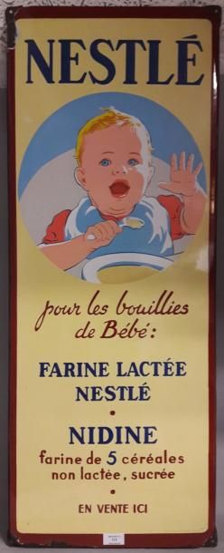 null NESTLE plaque émaillée. Pour les bouillies de bébé : FARINE LACTEE NESTLE -...