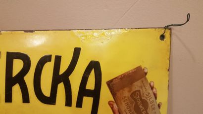 null STOLLWERCK plaque émaillée bombée. Chocolat STOLLWERCKA " ZLOTO " - Najnowat...