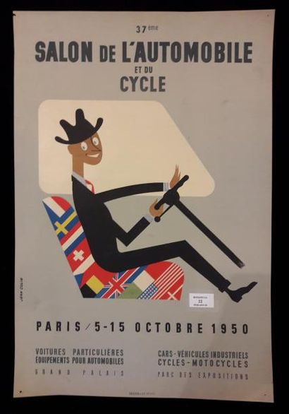 null 37ème Salon de l'automobile et du cycle d'après Jean Colin ( 1912-1982 ). Paris...