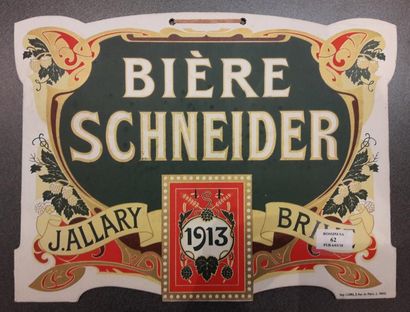 null Bière SCHNEIDER. Carton publicitaire pour éphéméride. Bière Schneider J. ALLARY...