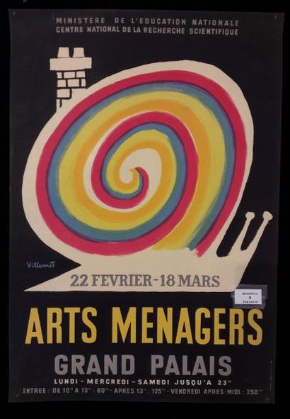 null Salon des arts ménagers d'après Bernard Villemot ( 1911-1989 ). Grand Palais...
