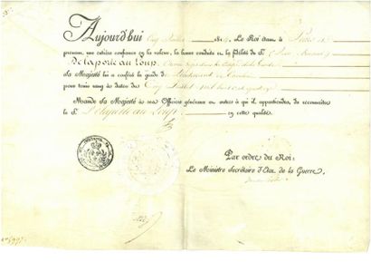 null [ Cavalerie ] [ Restauration ]

Document : nomination de Jean Armand de la Porte...