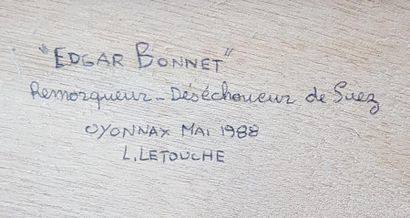 null LETOUCHE Louis (1924-2015)

"Edgar Bonnet, remorqueur-déséchoueur de Suez"

Huile...