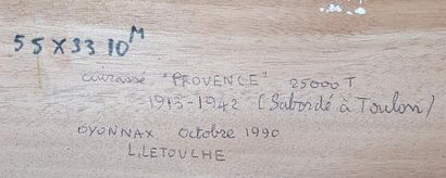 null LETOUCHE Louis (1924-2015)

"Provence, cuirassé"

Huile sur toile marouflée...