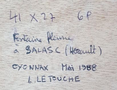 null LETOUCHE Louis (1924-2015)

Fontaine fleurie à Salasc

Huile sur toile marouflée...