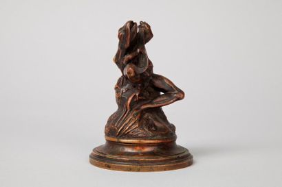 null CAIN Auguste Nicolas, 1821-1894, 

Grenouille à la mandoline, 

bronze à patine...