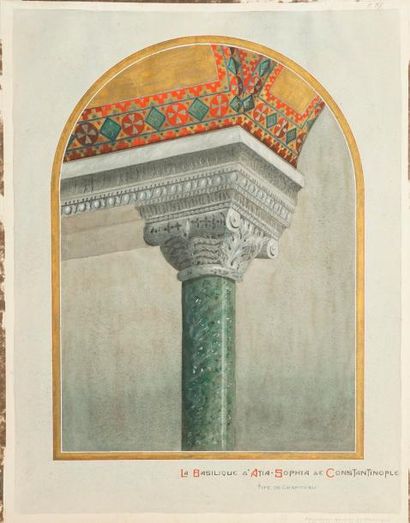 null RAYMOND Alexandre, 1872-1941, 

Types de chapiteaux, la Basilique d'Ayia Sophia...