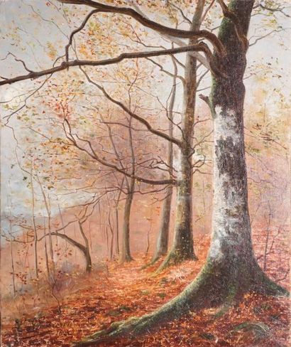 null GONDREXON Paul, XIXe-XXe siècle, 

Forêt à l'automne, 1894, 

huile sur toile,...