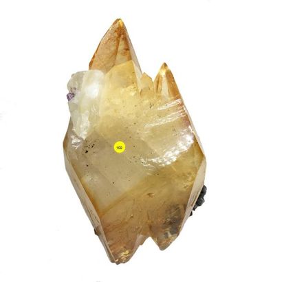 null CALCITE ambrée translucide, Elmwood, Tennessee, USA (21 x 14 x 12 cm) : cristaux...