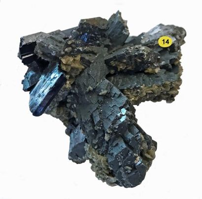 null Lot de deux minéraux de Panasqueira, Portugal : FERBERITE et sidérite (12 cm)...