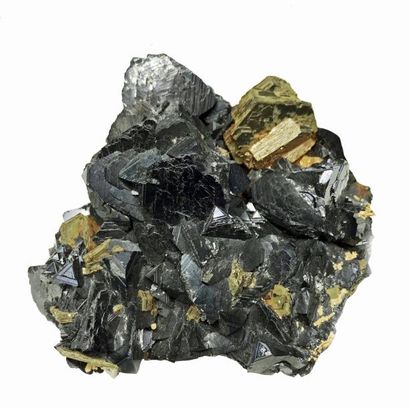 null Deux minéraux du complexe de Trepça, Kosovo. DOLOMITE (23 x 15 x 16 cm) : cristaux...