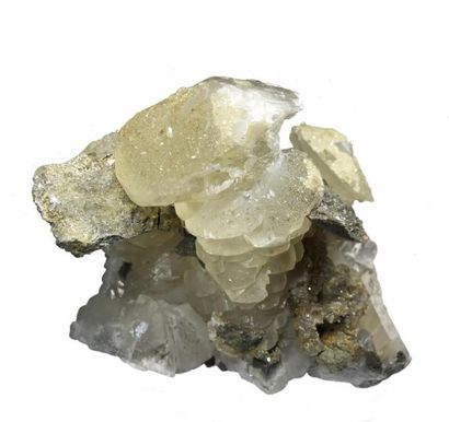 null CALCITE jaune, mine Daye, Hübei, Chine (15 x 12 x 10 cm): en larges prismes...