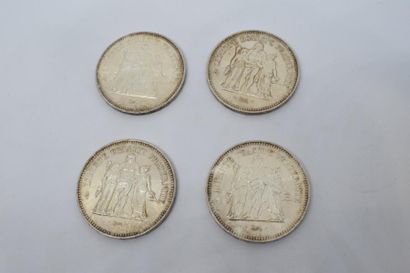 null 4 pièces en argent de 50 francs Hercule (4 x 1977) 

TTB. 