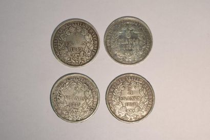 null [ FRANCE ] [ 5 Francs ] [ ARGENT]

4 pièces de 5 francs Cérès IIe République...