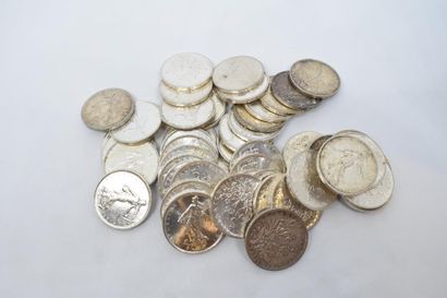null Fort lot de pièces en argent 5 francs Semeuse : 

- 14 x 1960

- 2 x 1961

-...