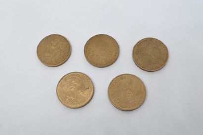 null Lot de pièces de 10 francs en cupronickel-aluminium comprenant : 

- 2 pièces...