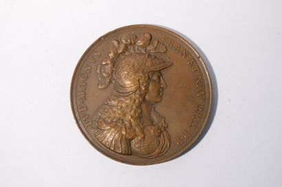 null [LOUIS XIV]

VARIN (d'après)

Médaille en bronze à l'effigie de Louis XIV représenté...