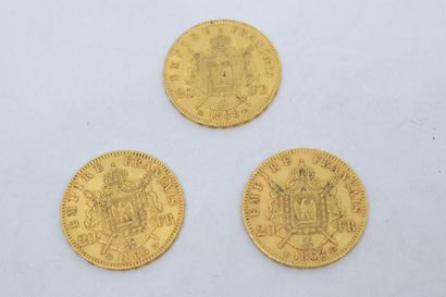 null [ Pièce en or ]

Ensemble de trois pièces 20 francs " Napoléon tête laurée "...