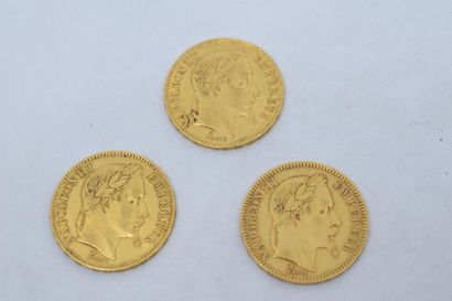null [ Pièce en or ]

Ensemble de trois pièces 20 francs " Napoléon tête laurée "...