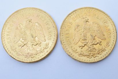 null [ Pièce en or ]



Ensemble de deux pièces de 50 pesos 1946.

Avers

Un aigle...
