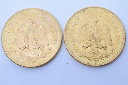 null [ Pièce en or ]



Ensemble de deux pièces de 50 pesos 1947.

Avers

Un aigle...