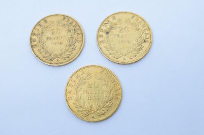 null [ Pièce en or ]



Trois pièces de 20 francs " Napoléon tête nue " 



( 1 x...