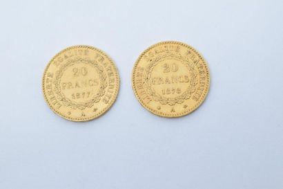 null [ Pièce en or ]



Deux pièces de 20 francs " Génie " 



( 1 x 1877 A - 1 x...