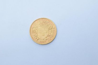 null [ Pièce en or ]



Pièce de 20 francs suisses " Vreneli " 



( 1 x 1947 B )



Poids...