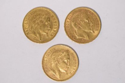 null [ Pièce en or ]

3 pièces en or 20 Fr " Napoléon tête laurée " ( 1 x 1863 A...