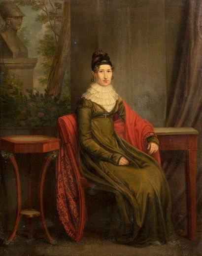 null ECOLE FRANCAISE Premier Quart du XIXe siècle

Portrait de femme assise accoudée...
