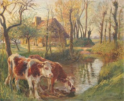 null LECOURT Raymond Louis, 1882-1946

Deux vaches à la mare, 1918

huile sur toile...