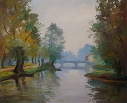 null SUIRE Louis, 1899-1987
La Roussille, Marais Poitevin, 1979
huile sur panneau,...