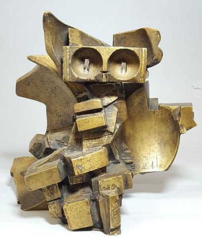 null LIBERAKI Aglaé, 1923-2015
Chouette, 1968
bronze à patine dorée nuancée de brun,...