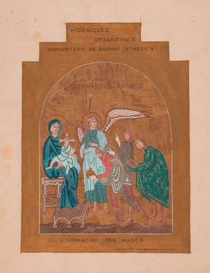 null RAYMOND Alexandre, 1872-1941
Mosaïques Byzantines, Monastère de Daphnis, L'Adoration...