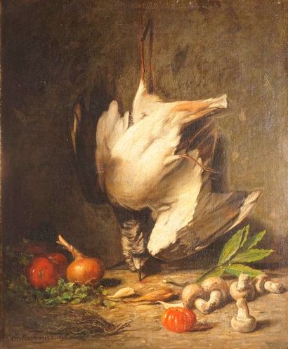 null DESHAYES Charles, 1831-1895

Gibier en cuisine, 1895

huile sur toile, signée...