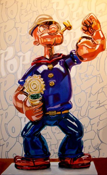 BILLY GEE BILLY GEE, né en 1978.

Popeye balloon,

Acrylique et huile sur toile.

60...