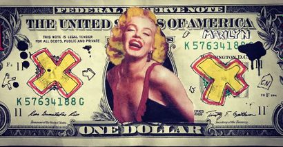 SAINTE FAUST SAINTE-FAUST, né en 1949

Dollars roriginal, 2018

Acrylique sur billet...