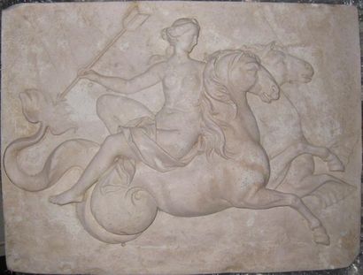 null Lot de bas reliefs :
Profil d'homme
50 x 56 cm
Femme sur un cheval
57 x 42 ...