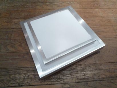 null Plafonnier de forme carrée en aluminium brossé et abs blanc 

37 x 37 x 10 cm...